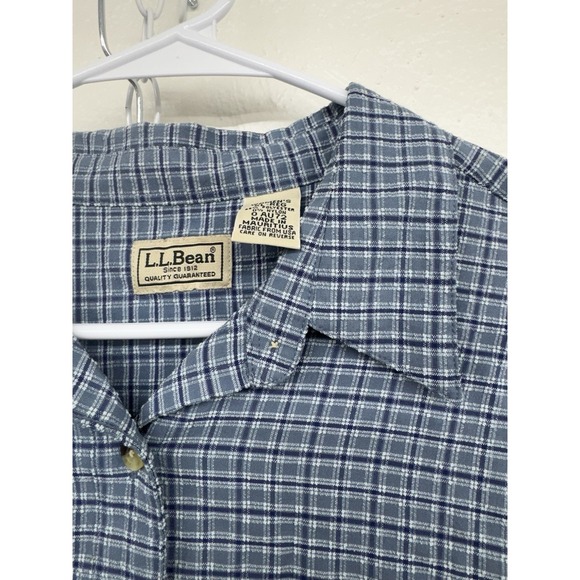 L.L. Bean Other - Vintage  L.L. Bean Women XL Blue  Cotton Short Sleeve Button Shirt Pockets